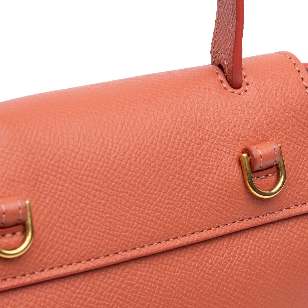 Celine B Celine Orange Calf Leather Pico Grained skin Belt Bag Italy