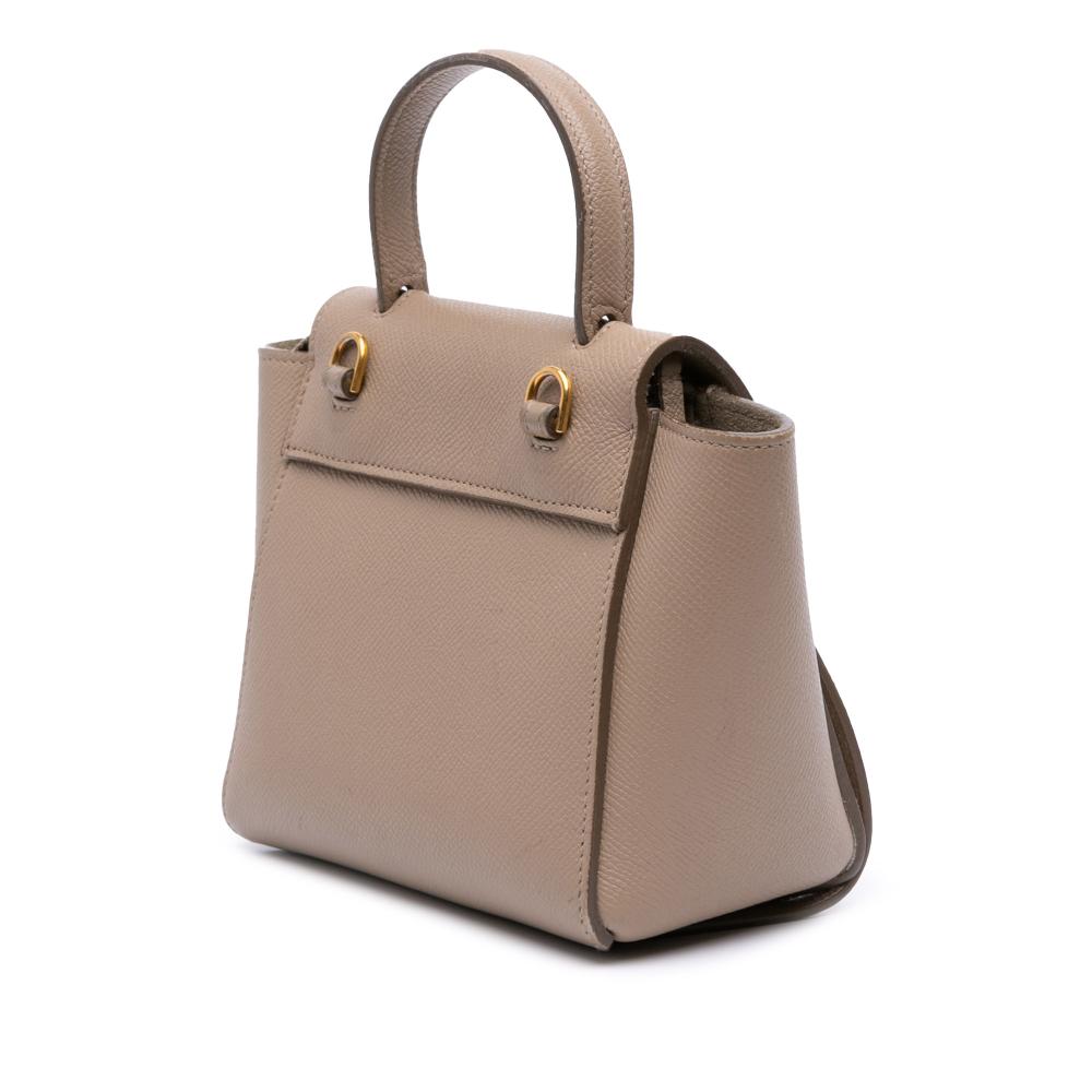 Celine B Celine Brown Nude Calf Leather Pico Grained skin Belt Bag Italy