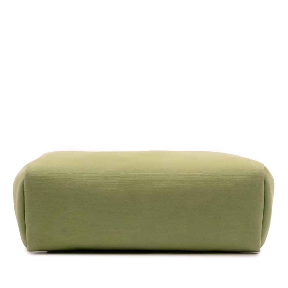 Hermès B Hermès Green Olive Green with Brown Dark Brown Canvas Fabric Toile Herbag Zip 31 France