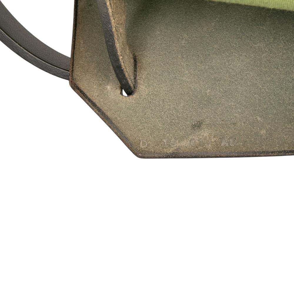 Hermès B Hermès Green Olive Green with Brown Dark Brown Canvas Fabric Toile Herbag Zip 31 France