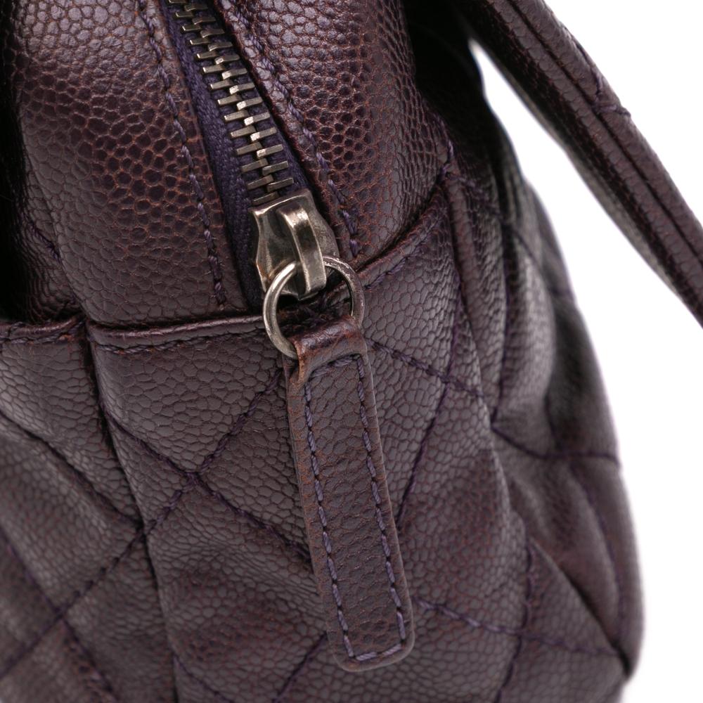 Chanel AB Chanel Purple Plum Caviar Leather Leather Jumbo Quilted Iridescent Caviar Easy Flap Italy