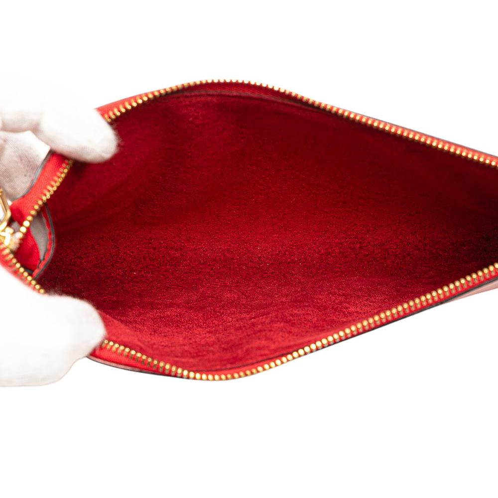 Louis Vuitton AB Louis Vuitton Red Epi Leather Leather Epi Pochette Accessoires France