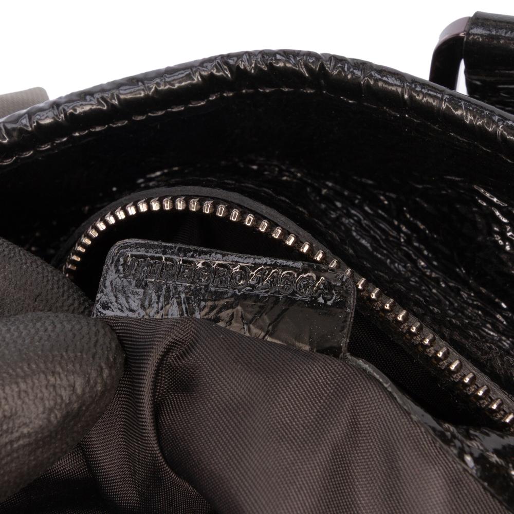 Burberry B Burberry Gray with Black Nylon Fabric Beat Check Lowry Satchel Italy