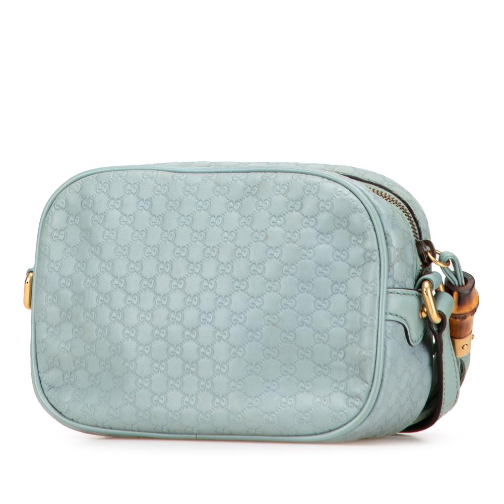 Gucci B Gucci Blue Light Blue Calf Leather Microguccissima Sunshine Disco Camera Bag Italy