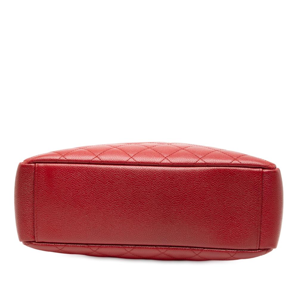 Chanel AB Chanel Red Caviar Leather Leather Caviar Vertical Grand Shopping Tote Italy