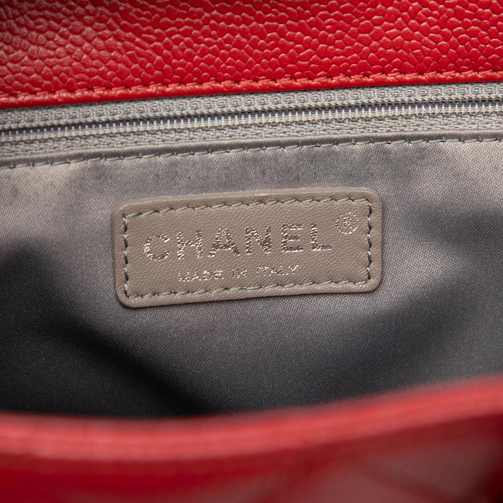 Chanel AB Chanel Red Caviar Leather Leather Caviar Vertical Grand Shopping Tote Italy