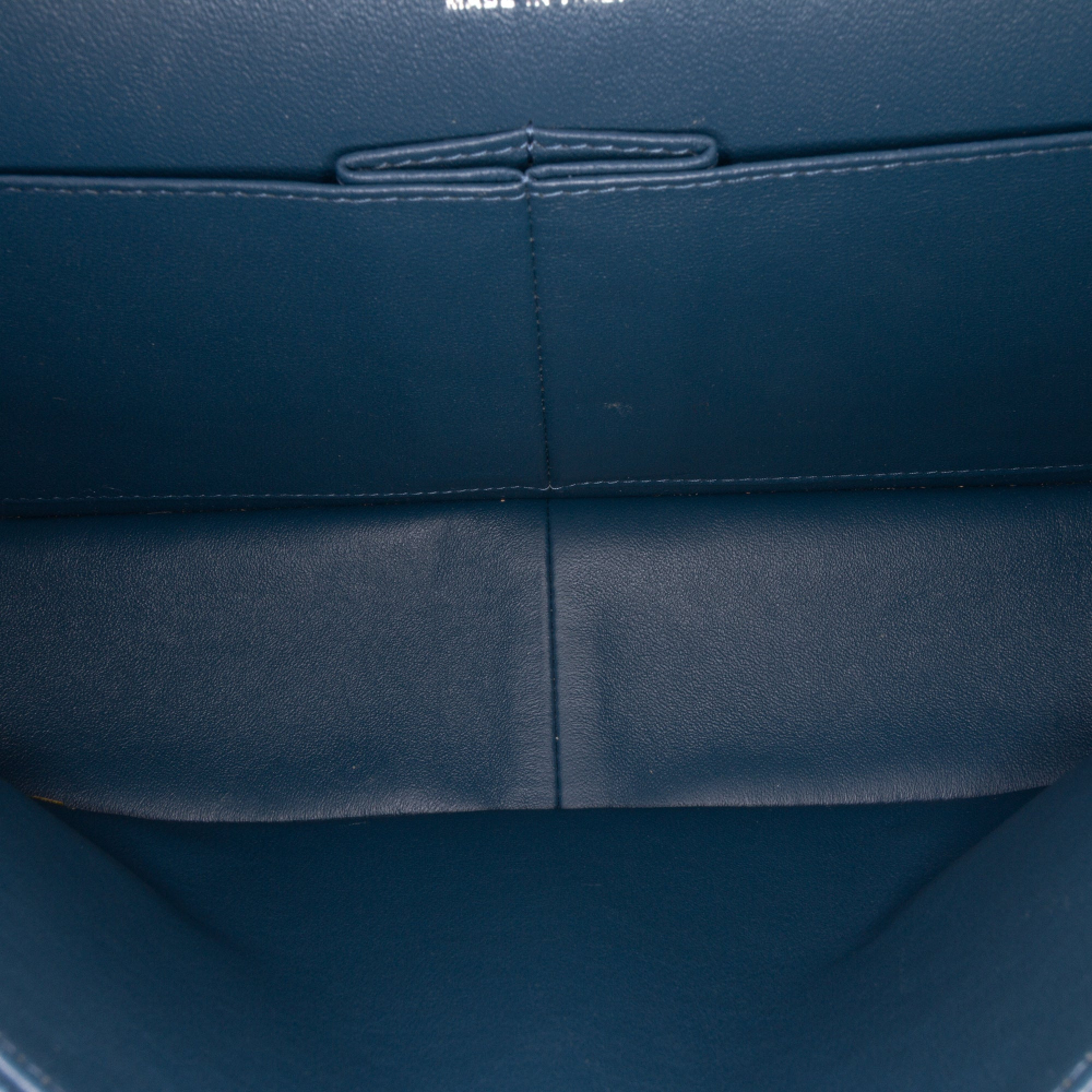 Chanel Classic Double Flap Jumbo Matelassè Caviar Leather Handbag Blue