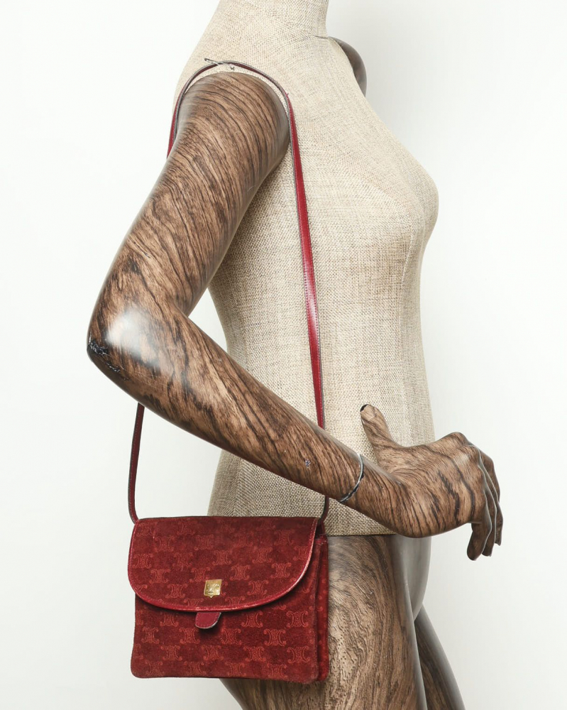 Celine Céline Suede Triomphe Crossbody Bag