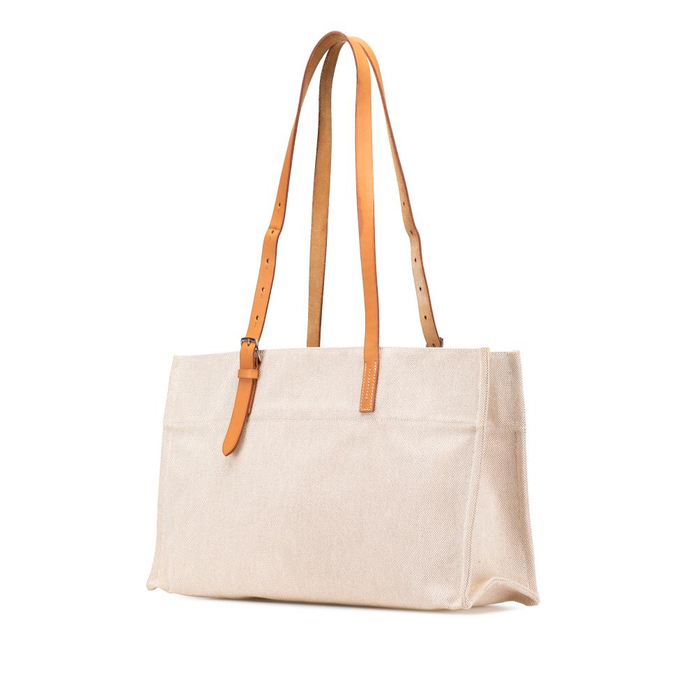 Hermès B Hermès Brown Beige Canvas Fabric Toile Etriviere Elan France