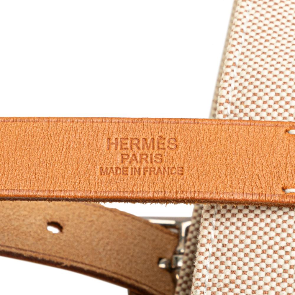 Hermès B Hermès Brown Beige Canvas Fabric Toile Etriviere Elan France