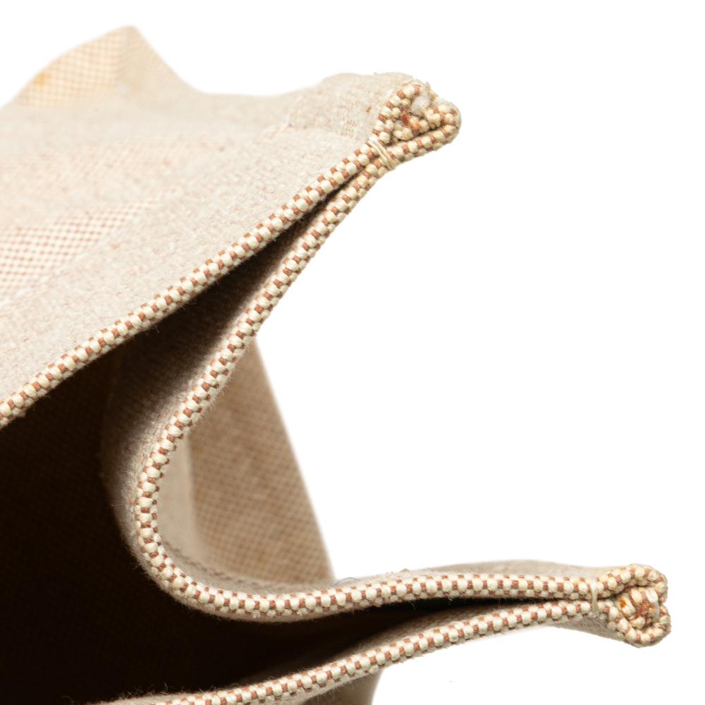 Hermès B Hermès Brown Beige Canvas Fabric Toile Etriviere Elan France