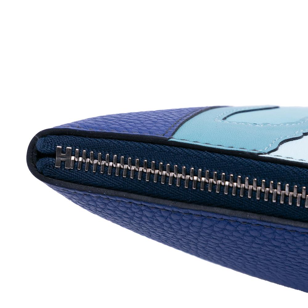 Hermès AB Hermès Blue Dark Blue Calf Leather Togo Swift Endless Road Clutch France