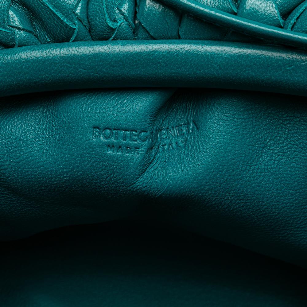 Bottega Veneta B Bottega Veneta Blue Turquoise Nappa Leather Leather Nappa Intrecciato The Mini Pouch Italy