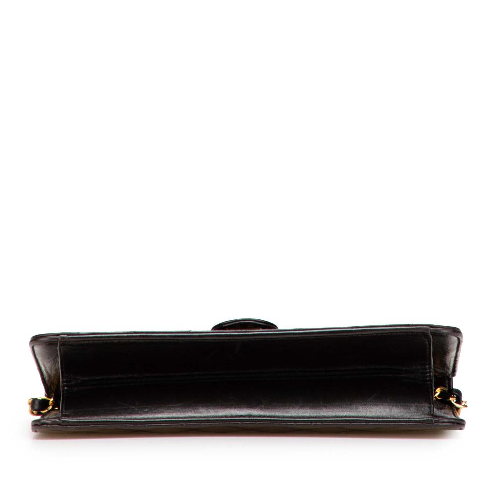 Chanel B Chanel Black Lambskin Leather Leather Medium CC Quilted Lambskin Single Flap France