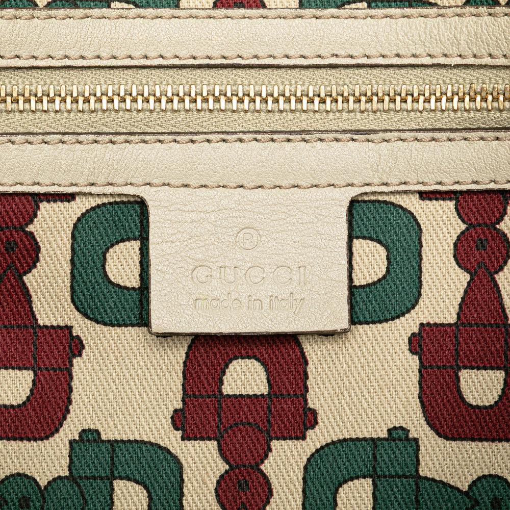 Gucci B Gucci White Calf Leather Small Guccissima Horsebit Pelham Shoulder Bag Italy