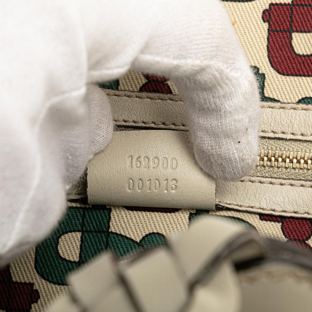 Gucci B Gucci White Calf Leather Small Guccissima Horsebit Pelham Shoulder Bag Italy