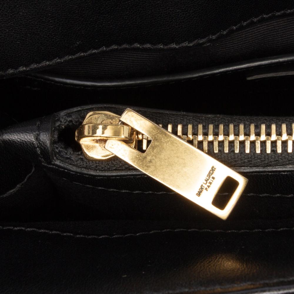 Saint Laurent B Saint Laurent Black Velvet Fabric Small Matelasse Monogram LouLou Crossbody Italy