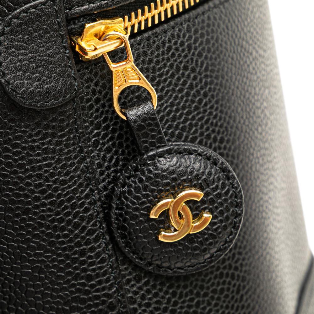 Chanel B Chanel Black Caviar Leather Leather CC Caviar Vanity Case France