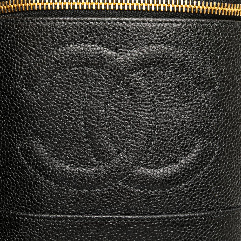 Chanel B Chanel Black Caviar Leather Leather CC Caviar Vanity Case France