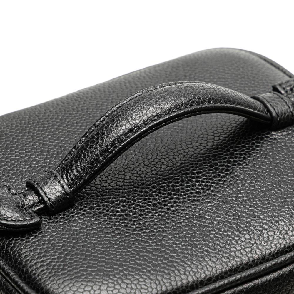Chanel B Chanel Black Caviar Leather Leather CC Caviar Vanity Case France