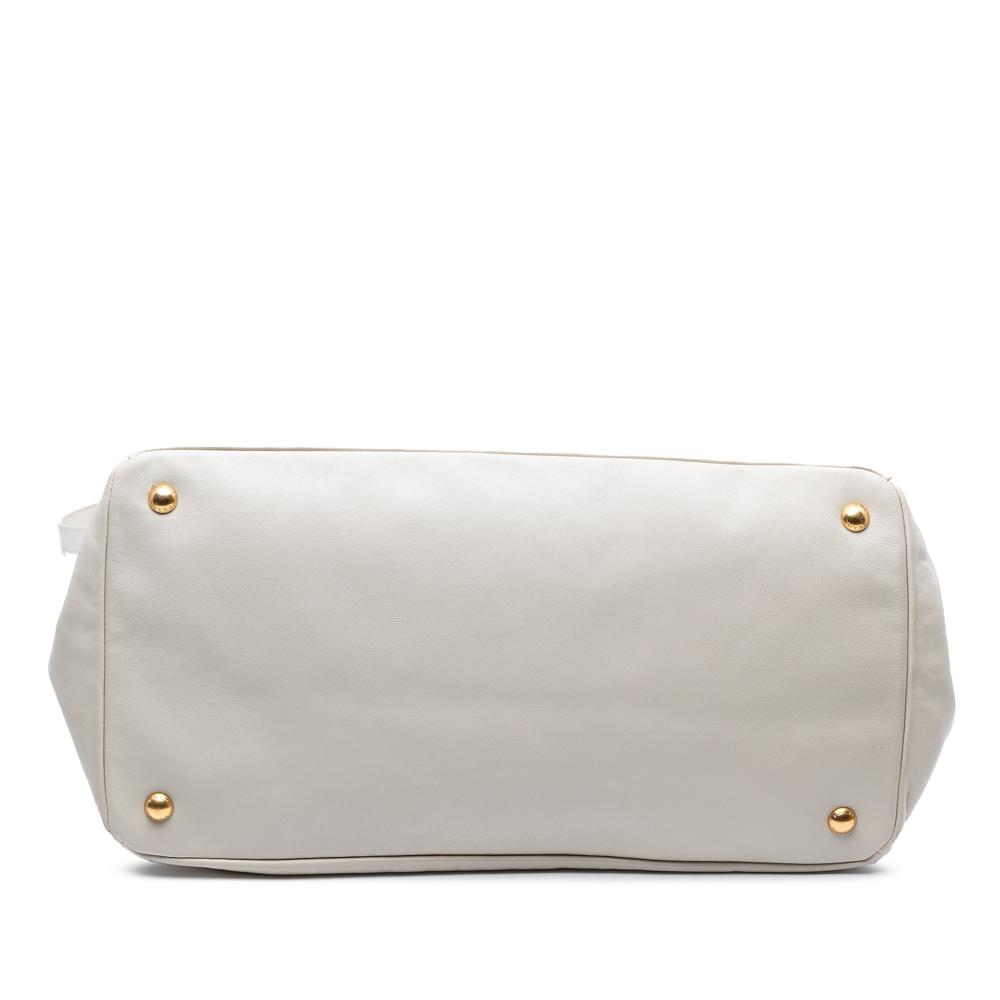 Prada B Prada White Calf Leather Soft Satchel Italy