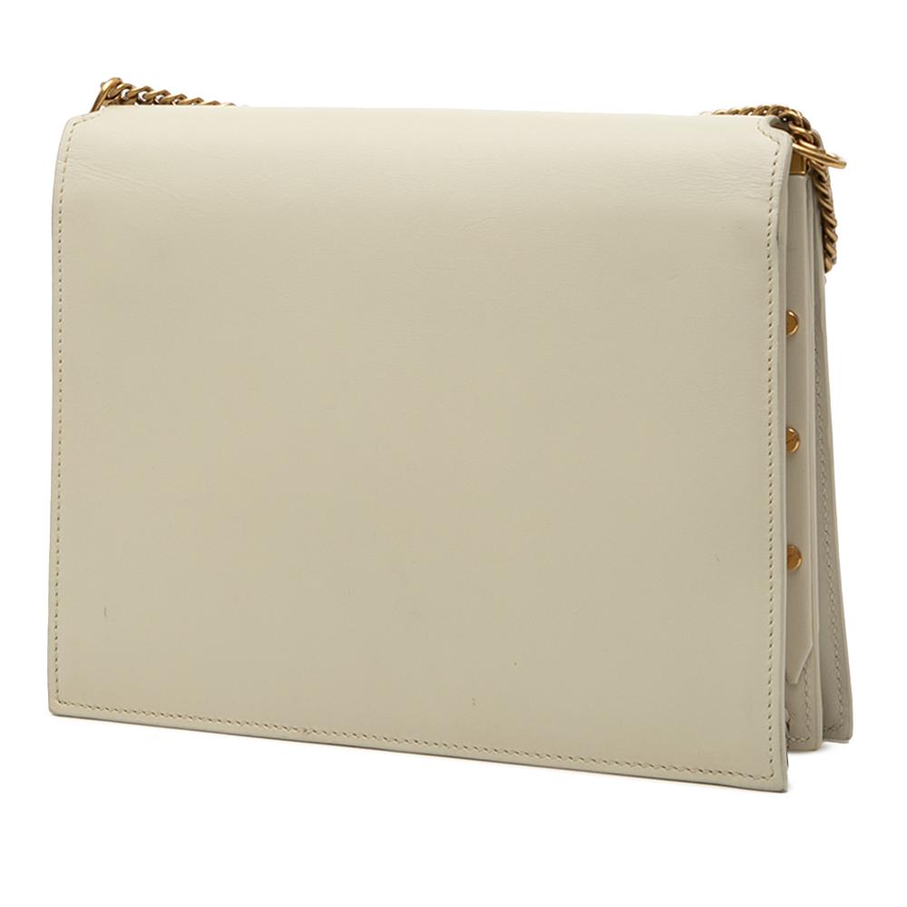 Saint Laurent B Saint Laurent White Calf Leather Smooth skin Monogram Cassandra Clasp Bag Italy