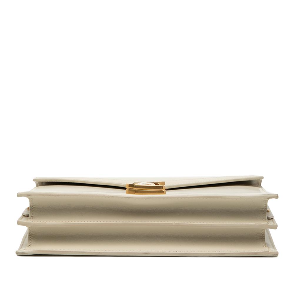 Saint Laurent B Saint Laurent White Calf Leather Smooth skin Monogram Cassandra Clasp Bag Italy