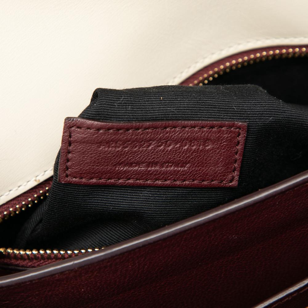 Saint Laurent B Saint Laurent White Calf Leather Smooth skin Monogram Cassandra Clasp Bag Italy