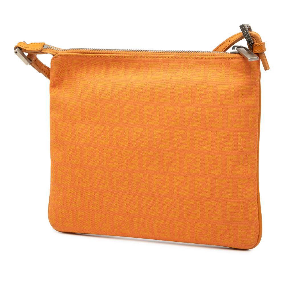 Fendi B Fendi Orange Canvas Fabric Zucchino Crossbody Italy