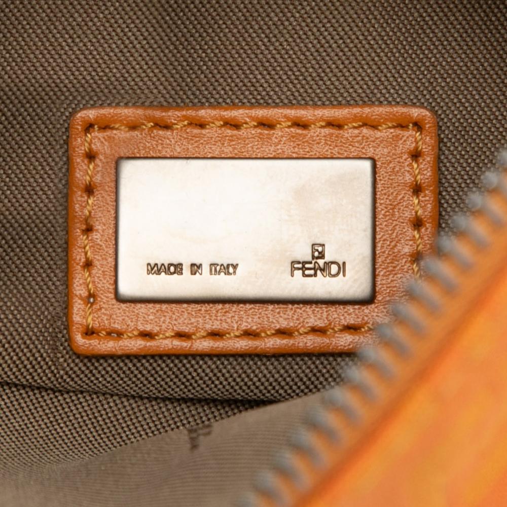 Fendi B Fendi Orange Canvas Fabric Zucchino Crossbody Italy