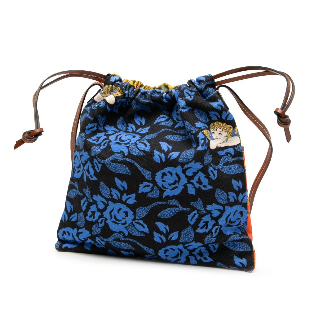 Loewe B LOEWE Orange Canvas Fabric Paulas Ibiza Angel Drawstring Crossbody Spain