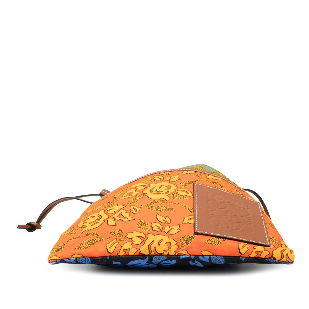 Loewe B LOEWE Orange Canvas Fabric Paulas Ibiza Angel Drawstring Crossbody Spain