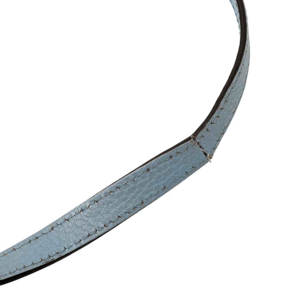 Gucci B Gucci Brown Beige with Blue Light Blue Canvas Fabric Small GG Bree Satchel Italy