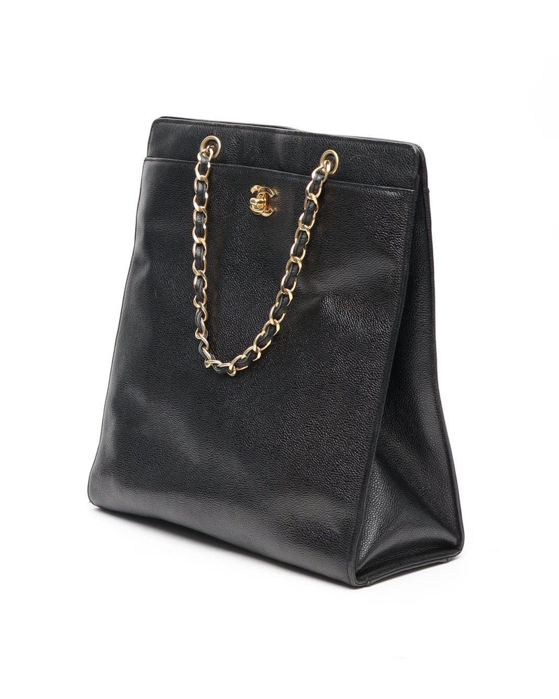 Chanel CC Caviar Chain Tote Bag