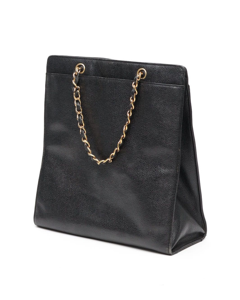 Chanel CC Caviar Chain Tote Bag