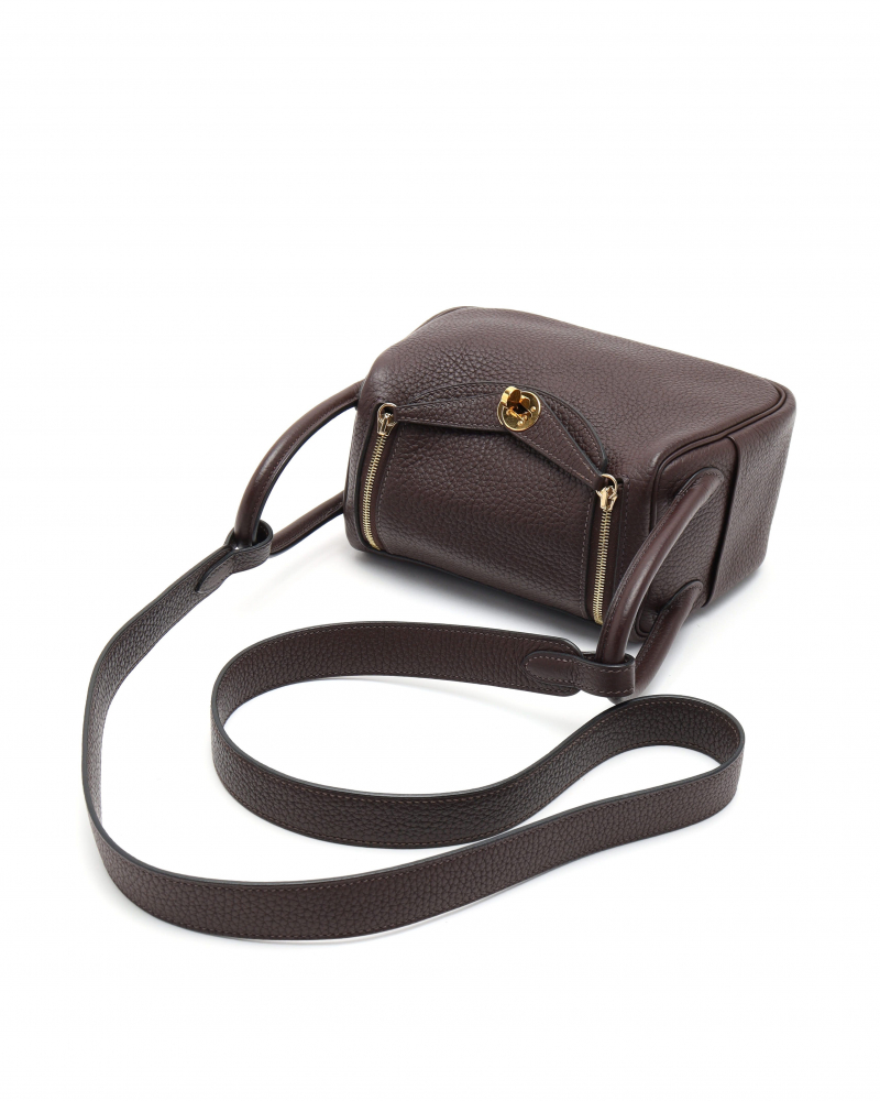 Hermès Mini Lindy 20 Rouge Sellier Clemence Taurillon Bag