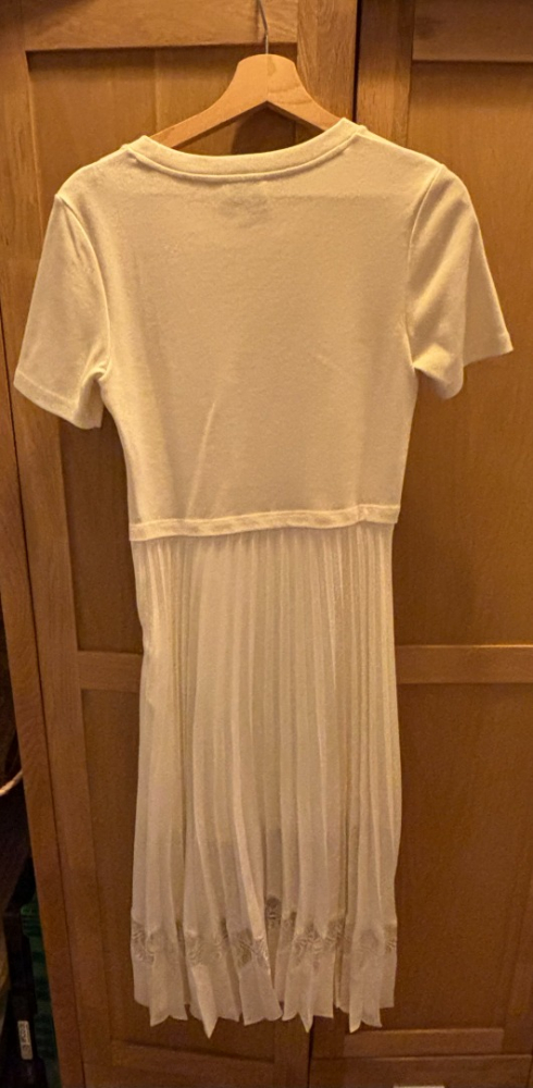 Claudie Pierlot Robe midi twist bi-matière ivoire
