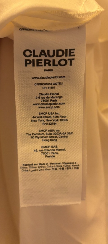 Claudie Pierlot Robe midi twist bi-matière ivoire