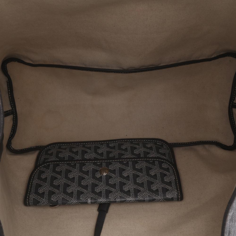 Goyard B Goyard Black Coated Canvas Fabric Goyardine Saint Louis PM France