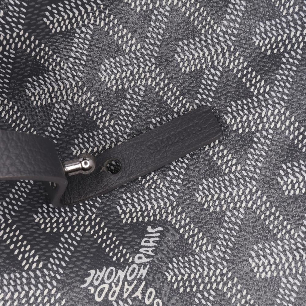 Goyard B Goyard Black Coated Canvas Fabric Goyardine Saint Louis PM France