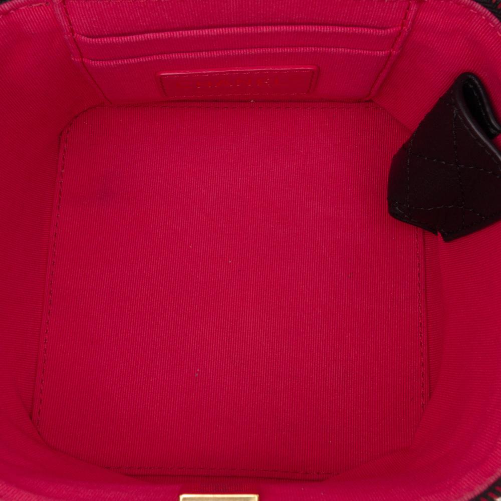 Chanel B Chanel Black Lambskin Leather Leather Small CC Lambskin Vanity Case Italy