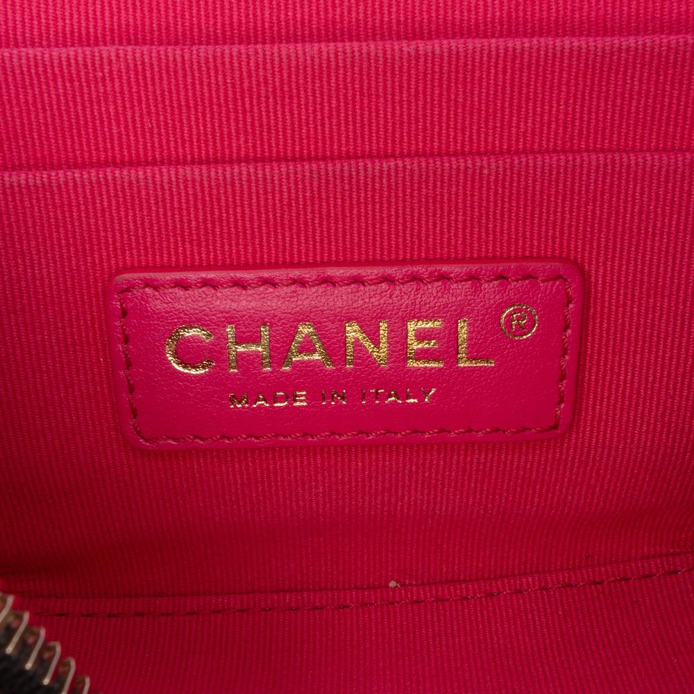 Chanel B Chanel Black Lambskin Leather Leather Small CC Lambskin Vanity Case Italy