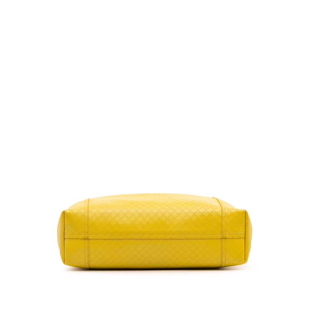 Bottega Veneta B Bottega Veneta Yellow Calf Leather Intrecciomirage Tote Italy