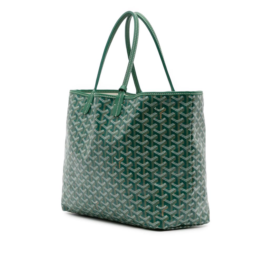 Goyard B Goyard Green Coated Canvas Fabric Goyardine Saint Louis PM France