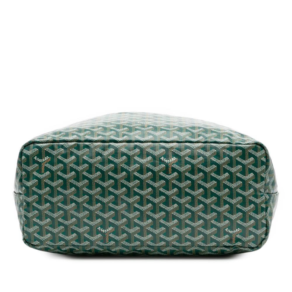 Goyard B Goyard Green Coated Canvas Fabric Goyardine Saint Louis PM France
