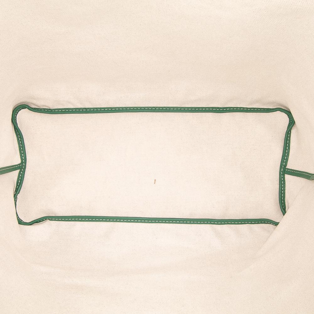 Goyard B Goyard Green Coated Canvas Fabric Goyardine Saint Louis PM France