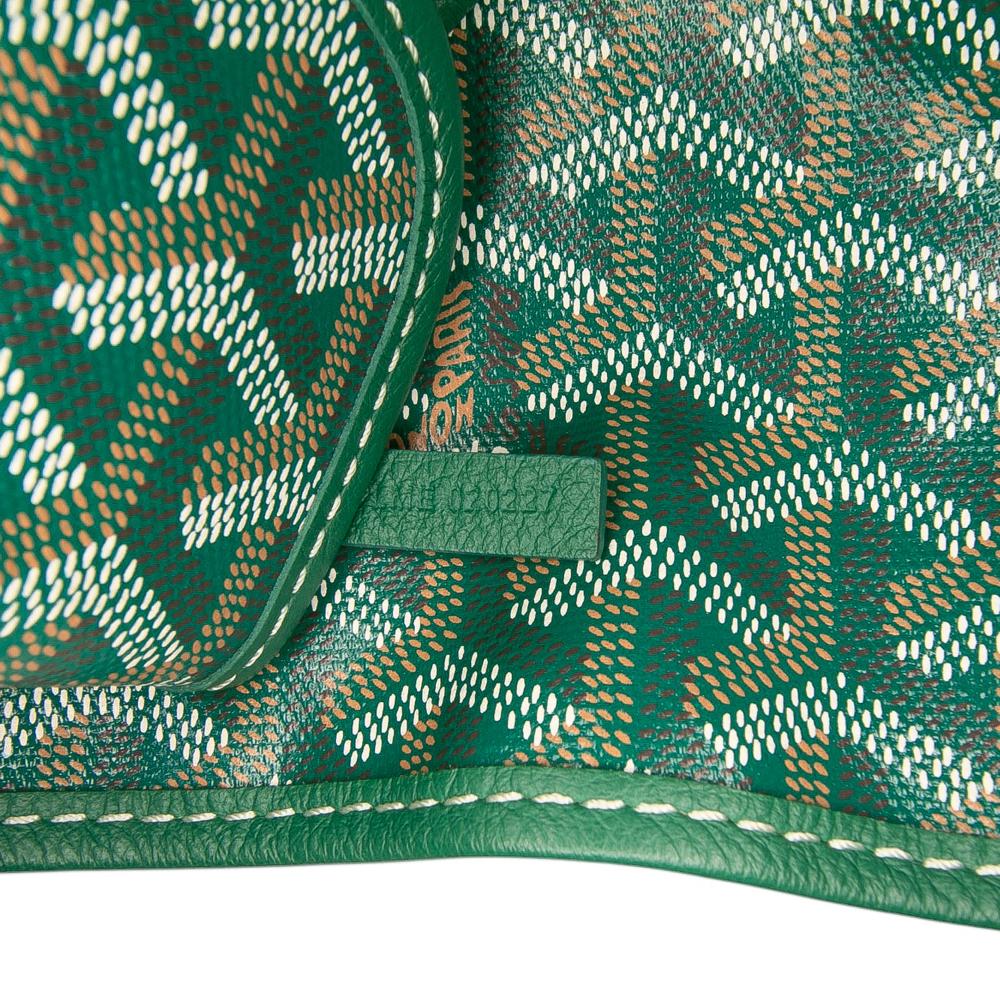 Goyard B Goyard Green Coated Canvas Fabric Goyardine Saint Louis PM France