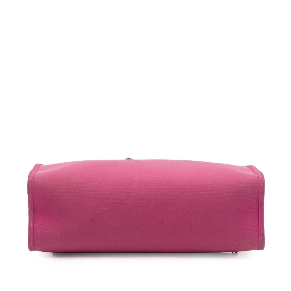 Hermès B Hermès Pink Dark Pink with Brown Canvas Fabric Toile Herbag Zip 31 France