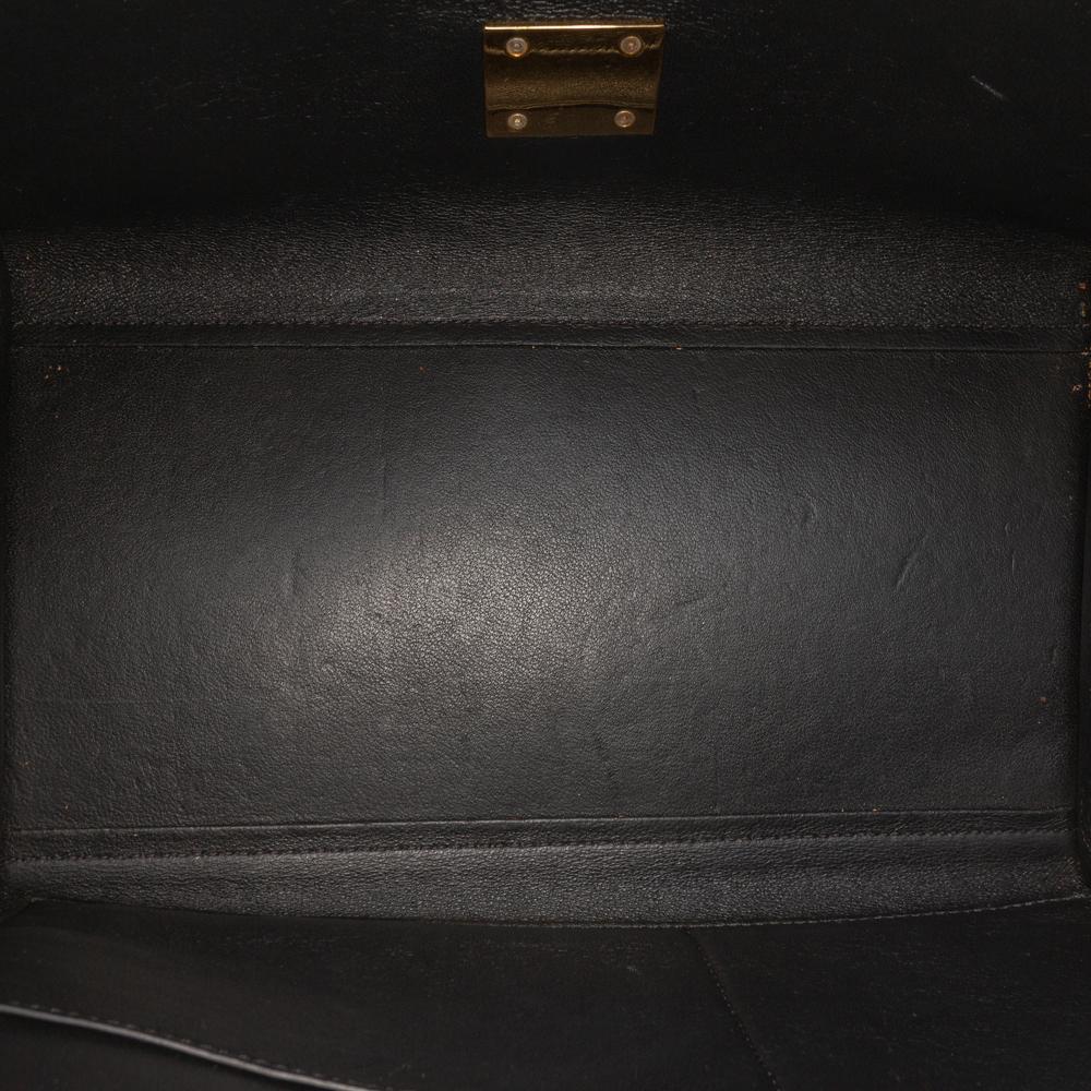 Celine B Celine Black with Multi Calf Leather Small Tricolor Trapeze Satchel Italy