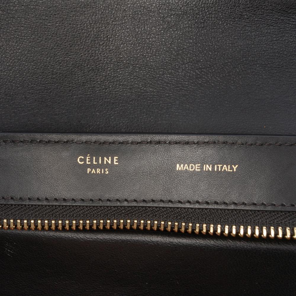 Celine B Celine Black with Multi Calf Leather Small Tricolor Trapeze Satchel Italy